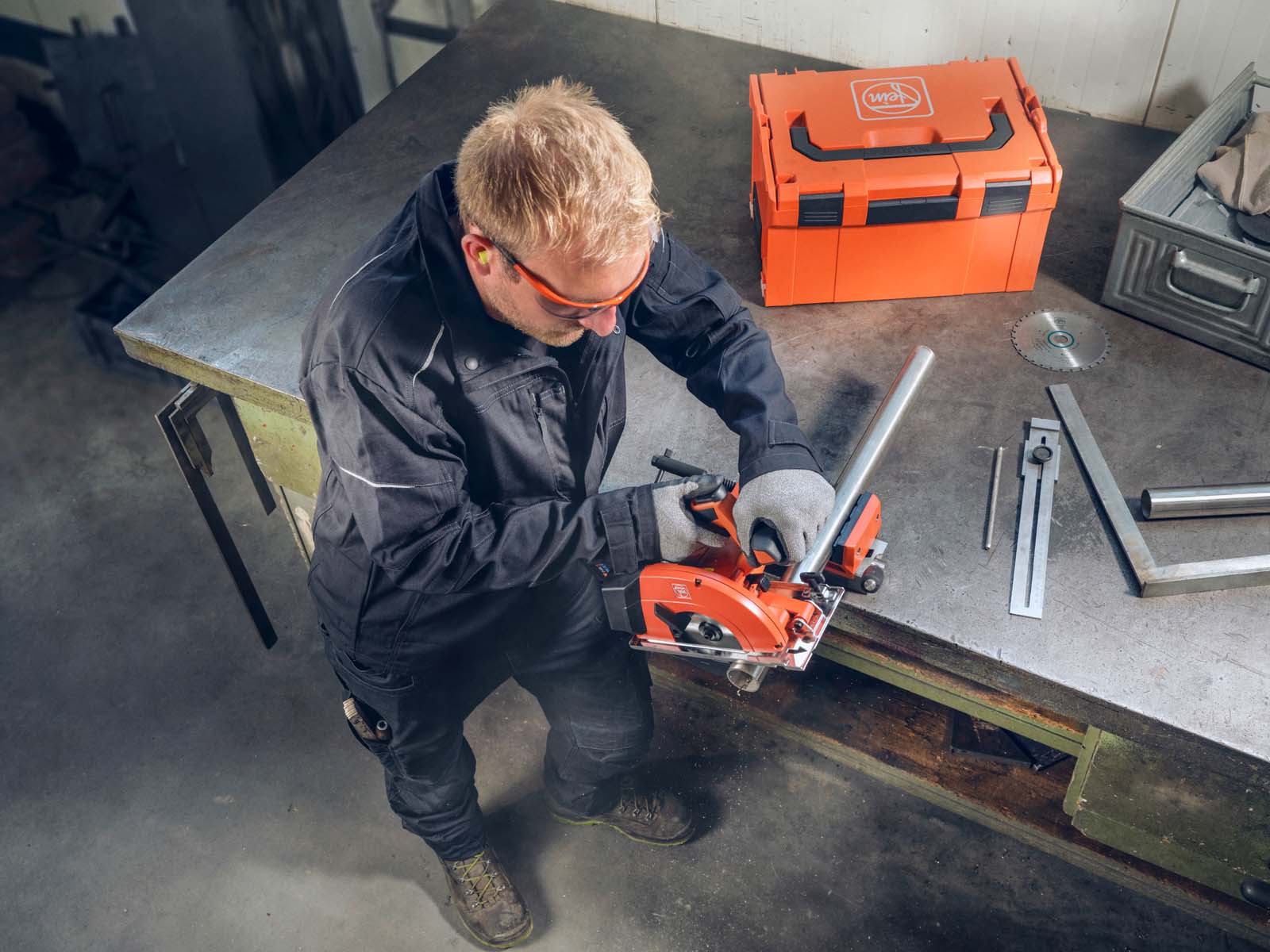 Rohr ablängen mit Fein Säge F-IRON Cut 57 AS
